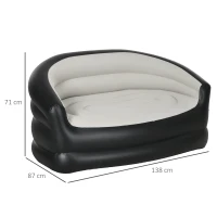 Outsunny Double Inflatable Seat - Grey/Black(m-3)