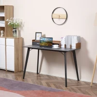 HOMCOM Small Computer Desk with Monitor Stand, Drawer and Storage Compartments, Home Office Desk for Small Spaces, Study Table, Black(m-2)