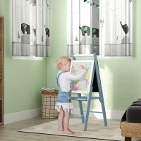 AIYAPLAY Three-In-One Easel for Kids, with Paper Roll, Adjustable Height - Blue(m-2)