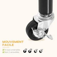 HOMCOM Portant à Vêtements avec Roulettes Tringle a Vêtement solide Charge 140 Kg 150 x 60 x 170 cm Porte-Manteau en acier noir(m-5)