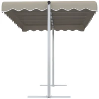Outsunny Standmarkise, 360°-Drehsystem, ausziehbar, Kordelzug, khaki, 402,5 x 227 x 220 cm(m-8)