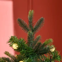 HOMCOM Weihnachtsbaum, Kunsttanne, mit Lichterkette, Standfuß, flammhemmend, Grün, Kunststoff, 86  x 86 x 180cm(m-9)