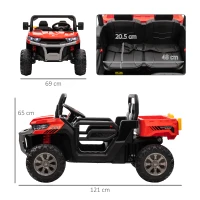 HOMCOM 12V 2 Seater Kids Electric Ride-On Car with Electric Bucket, Remote Control - Red(m-3)