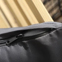 Outsunny Conjunto de Muebles de Jardín de Madera 5 Piezas 4 Módulos de Sofá con Cojines y Mesa de Centro para Exterior Natural(m-8)