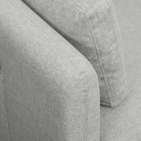 HOMCOM Divano 2 Posti per Soggiorno in Tessuto Effetto Lino e Acciaio con Tasche Laterali, 143x73x77cm, Grigio(m-8)