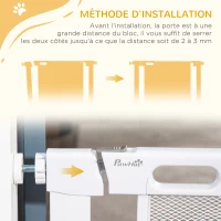 PawHut Lot de 2 barrières de sécurité pour animaux domestique avec fermeture automatique double verrouillage largeur 75-82 cm(m-8)