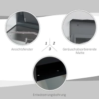 HOMCOM Briefkasten Postkasten, modernes Design, wetterbeständig, 37 cm x 10,5 cm x 37 cm, Grau(m-5)