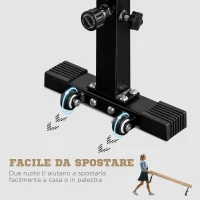 HOMCOM Trave Ginnastica Artistica con Altezza Regolabile e Piedini Antiscivolo, 226x31x59cm, Marrone(m-6)