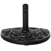 Outsunny Sonnenschirmständer, halbrund, 9 kg, Blumendesign, HDPE/Zement, für Schirmmasten Ø35/38/48 mm