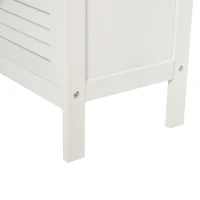 kleankin Mobiletto da Bagno Impermeabile con 2 Ripiani e Armadietto MDF Bianco(m-8)