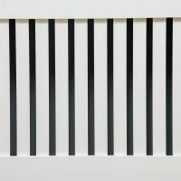 HOMCOM Slatted Radiator Cover Painted Cabinet MDF Lined Grill in White (172L x 19W x 81H cm)(m-8)