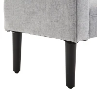 HOMCOM Banco Pie de Cama Banqueta para Dormitorio con Brazos Tapizada y Patas de Madera para Recibidor Salón 132x45,5x58 cm Gris(m-9)