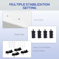 Outsunny 3 x 3m Pop-Up Gazebo, with Accessories - White(m-7)