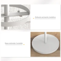 HOMCOM Perchero de Pie con Paragüero con 12 Ganchos para Colgar Ropa Bolsas Paraguas Forma de Árbol Ø34x177 cm Blanco(m-6)
