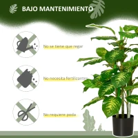 HOMCOM Aglaonema Artificial Planta Sintética de 95 cm con 42 Hojas Decoración para Hogar Oficina Verde(m-6)