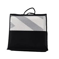 Outsunny Plastic Straw Reversible RV Outdoor Rug with Carry Bag, 182 x 274cm, Grey and Cream(m-9)