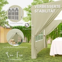 Outsunny 2,5 x 2,5 m Pop-up-Pavillon mit Seitenwänden und Tragetasche, UPF50+ höhenverstellbares Gartenzelt, Cremeweiß(m-8)