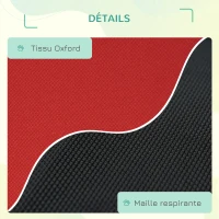 PawHut Lit surélevé pour chiens chats animaux de compagnie tissu oxford textilène micro-perforé 76 x 61 x 18 cm rouge et noir(m-6)