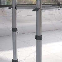 HOMCOM Sgabello da Doccia in Alluminio con Altezza Regolabile, Cuscino e Piedini Antiscivolo, Bianco(m-9)