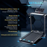 HOMCOM Cinta de Correr Velocidad 1-12 km/h Cinta de Correr Plegable con 12 Programas Pantalla LCD 71x128x122 cm Negro(m-6)