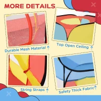 HOMCOM 3 in 1 Pop Up House Tent Play Tunnel Set Toddlers Crawl Tunnel Kids Playhouse Indoor Outdoor Garden Use Multicolor 230 x 70 x 89 cm(m-7)