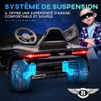 HOMCOM Voiture électrique pour enfant de 3 à 5 ans 2 moteurs 12V 25W 3-5 Km/h télécommande 2,4G Bentley Bacalar noir(m-7)