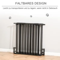 PawHut 2-in-1 Absperrgitter, Haustier-Laufstall, Sicherheitstor, faltbar, Metall, 300 x 3 x 74,5 cm, Schwarz(m-5)