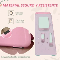 HOMCOM Torre de Aprendizaje para Niños Taburete Infantil con Altura Ajustable en 3 Posiciones para Cocina Baño 47x47x90 cm Rosa(m-5)