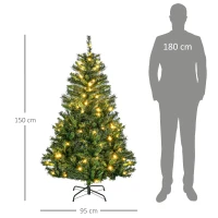 HOMCOM Weihnachtsbaum Christbaum künstlicher Weihnachtsbaum, inkl. Schmuck  95 cm x 95 cm x 150 cm, Grün(m-3)
