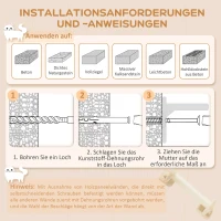 PawHut Katzentreppen-Set, 4-teilig, Kletterwand, Kratzbaum, Plüschbezug/Sisal, Beige(m-7)