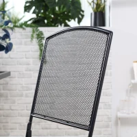 Outsunny Garten Sitzgruppe für 2 Personen Bistro-Set Garnitur 1 Tisch+2 faltbare Stühle für Terrasse Balkon Metall Grau(m-8)