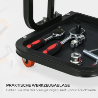 HOMCOM Werkstatthocker, robust & komfortabel, 38x35x37cm, Rot/Schwarz(m-4)