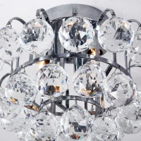 HOMCOM Crystal Ceiling Lamp Chandelier Hallway Flush Mount Pendant 3 Light Ф30cm Silver(m-7)