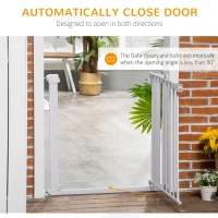 PawHut Adjustable Pet Safety Gate Dog Barrier Home Fence Room Divider Stair Guard Mounting White (76 H x 75-82W cm)(m-5)