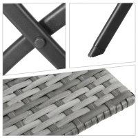 Outsunny Polyrattan Bistroset für 2 Personen Sitzgruppe Rattan Gartenmöbel Set Garnitur Grau(m-7)