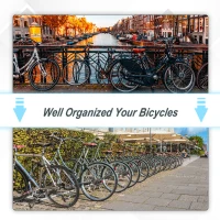 HOMCOM Bike Stand Parking Rack Floor or Wall Mount Bicycle Cycle Storage Locking Stand (4 Racks, Black)(m-7)