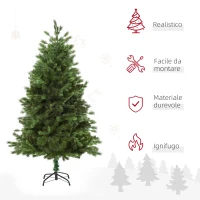 HOMCOM Albero di Natale Artificiale Gigante 150cm Realistico, Decorazione di Natale con 440 Rami, Base Pieghevole e Rimovibile(m-7)