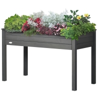 Outsunny Jardinière sur Pieds Potager dim. 123L x 57l x 76H cm Inserts d'irrigation + Feutre de Drainage Bois Massif Sapin