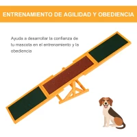 PawHut Balancín para Perros Agility Ejercicio Entrenamiento para Mascotas con Superficie Antideslizante Carga Máxima de 50 kg 180x30x30 cm Mutlicolor(m-4)