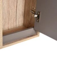 HOMCOM Armadietto Pensile per il Bagno Grigio e Rovere, 57 x 14.2 x 49.2cm(m-9)