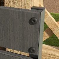 Outsunny Raised Bed for Garden, Planter with Trellis for Climbing Plants, Vines, Planter Box with Drainage Gap, Dark Grey(m-9)