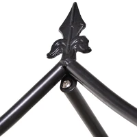 Outsunny Vintage Style Steel Garden Patio Outdoor Arbor & Trellis Arch Support Vines & Climbing Plants Garden Decoration - Black 2.5H m(m-8)