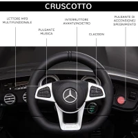 HOMCOM Macchina Elettrica per Bambini 3-5 Anni Mercedes con Cintura di Sicurezza e Telecomando, Nero(m-8)