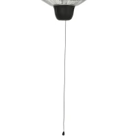 Outsunny Deckenheizstrahler Heizstrahler Balkonheizer Zeltheizer Heizpilz Terrassenstrahler InfrarotDecke Heizgerät Infrarotstrahler Wärmestrahler Quarzstrahler 1500W Schwarz Ø40,5 x 30,7 cm(m-8)