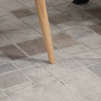 HOMCOM Silla de Comedor Tapizada en Lino Sintético Transpirable con Asiento Acolchado y Patas de Madera Silla de Ocio Moderna para Salón Dormitorio 55x58x74 cm Gris(m-9)