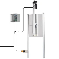 PawHut Kit de Abridor Automático de Puerta de Gallinero con Puerta de Aluminio Sensor de Infrarrojos Control de Temporizador y Mando a Distancia 30x30x0,15 cm Plateado(m-10)