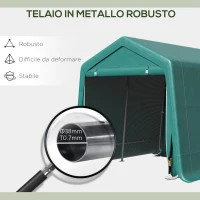 Outsunny Garage Moto per Esterno 2.4x2 m, Tenda Garage per Attrezzi in Metallo e Tessuto PE, per Moto e Biciclette, Verde(m-4)