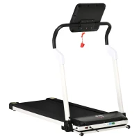 HOMCOM Tapis de course électrique pliable 1-12 km/h 400 W tapis roulant écran LED support de téléphone bande extra-large antidérapant acier PP ABS 147 x 74 x 125 cm noir(m-11)