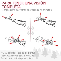 HOMCOM Árbol de Navidad Artificial 210 cm con 793 Ramas y Soporte de Acero Árbol Navideño para Salón Interior Verde(m-7)