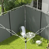 Outsunny Set 2 Pareti Gazebo 3x3 e 3x6 m in Tessuto Oxford con Porte a Cerniera, 295x195 cm, Grigio Scuro(m-8)